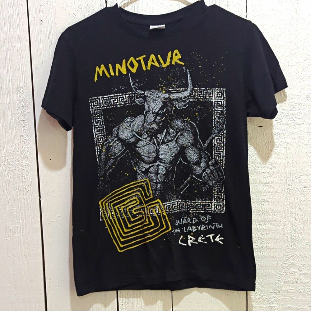 B&C Collection B&C #E150 Black Minotaur Graphic Crew Neck Cotton T-Shirt XS